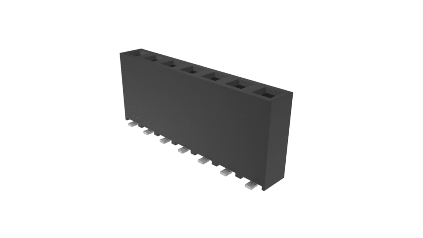 Conector hembra para PCB Amphenol ICC, de 7 vías en 1 fila, paso 2.54mm, Montaje Superficial