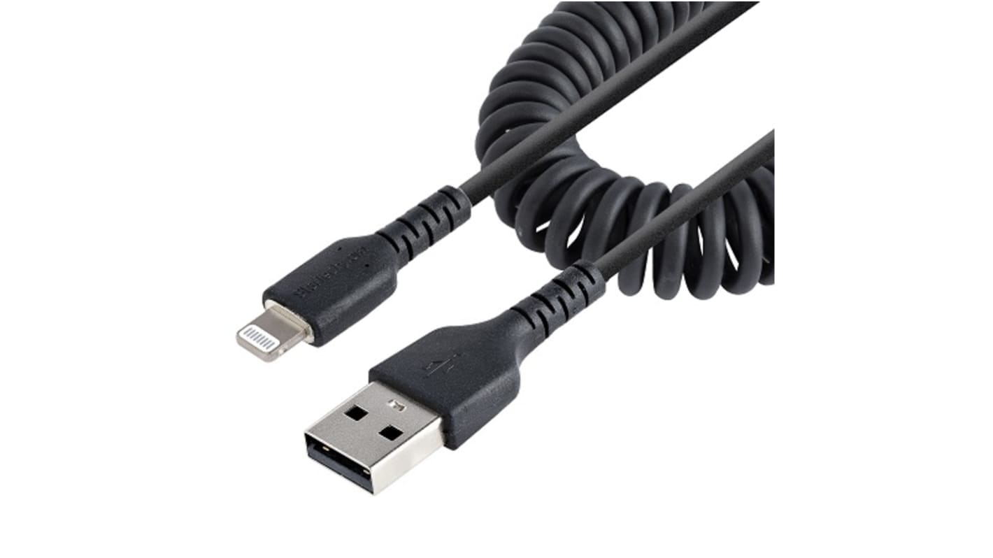 Cable USB 2.0 StarTech.com, con A. USB A Macho, con B. Lightning Macho, long. 1m, color Negro