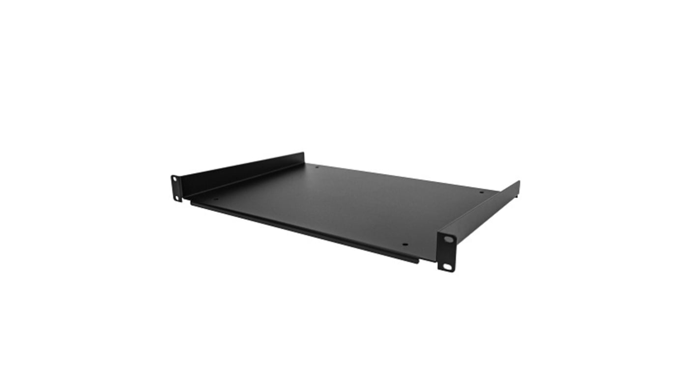 Estantería 1U StarTech.com, ventilado de Acero Negro, 483mm (extraíble: 304.8mm) x 370mm, carga máx. 25kg