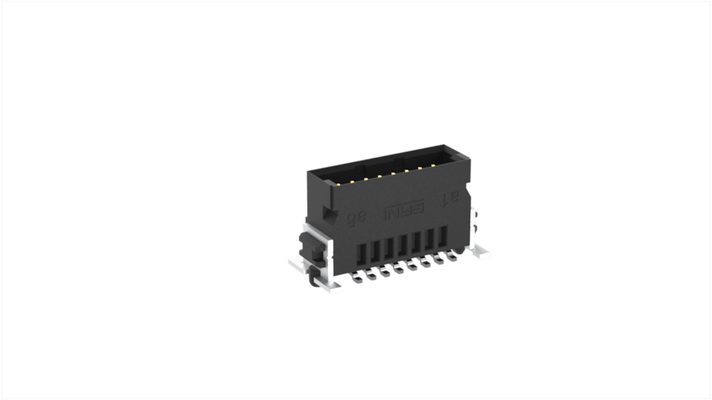 ERNI SMC Series Surface Mount PCB Header, 16 Contact(s), 1.27mm Pitch, 2 Row(s)