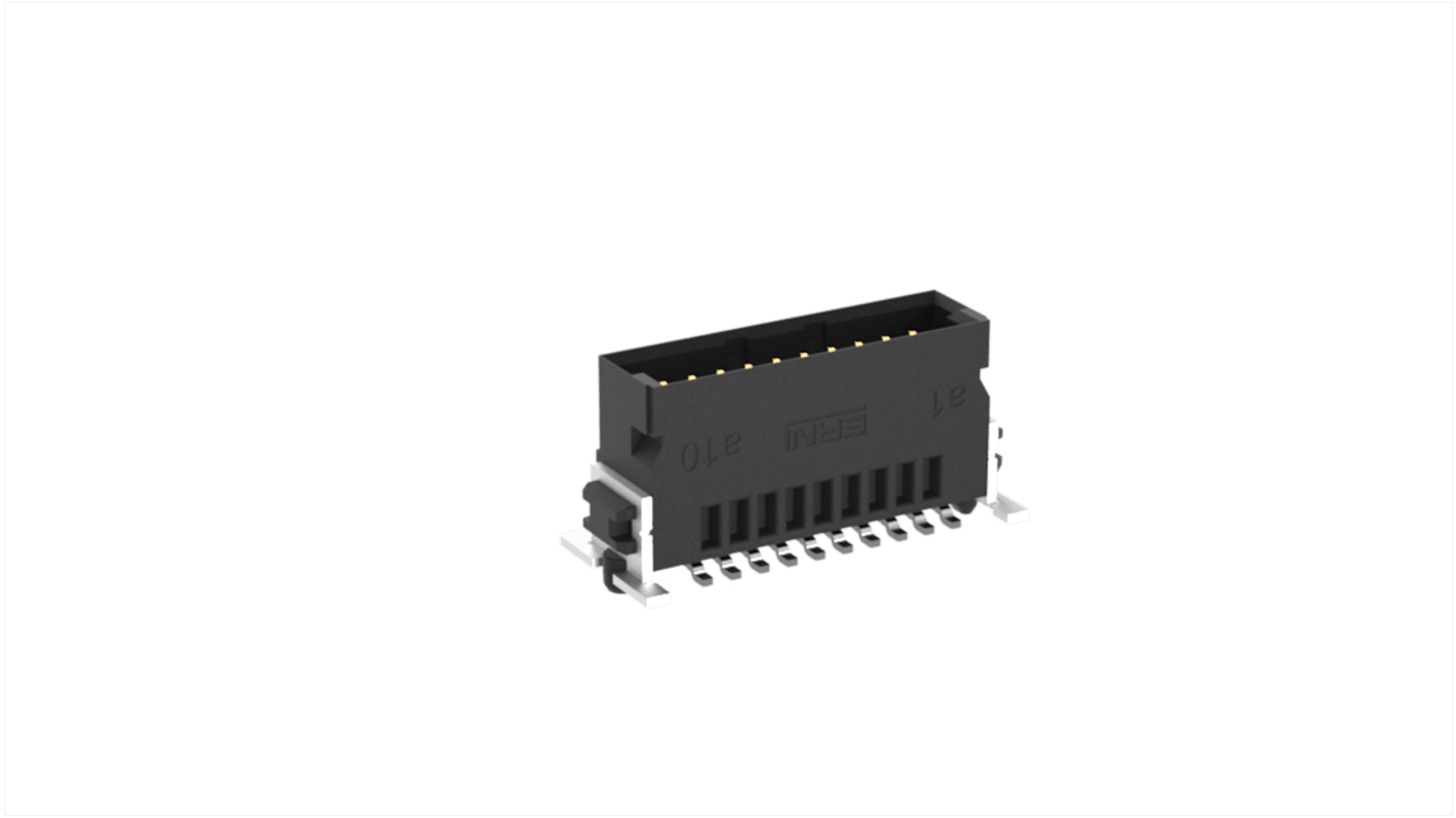 File di contatti PCB ERNI, 20 vie, 2 file, passo 1.27mm