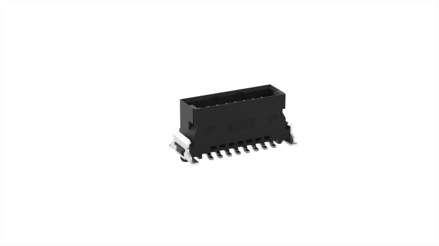 ERNI SMC Series Surface Mount PCB Header, 16 Contact(s), 1.27mm Pitch, 2 Row(s)