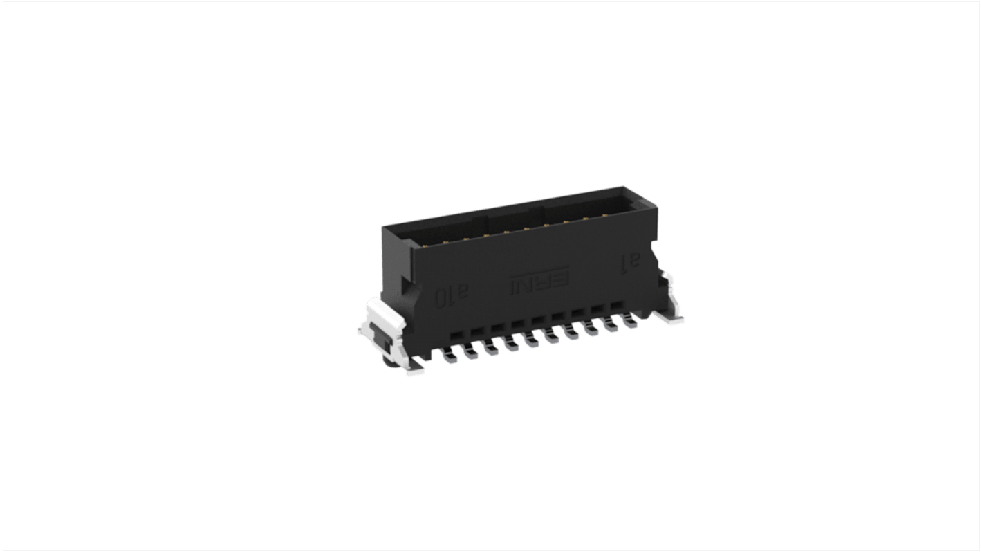 File di contatti PCB ERNI, 20 vie, 2 file, passo 1.27mm