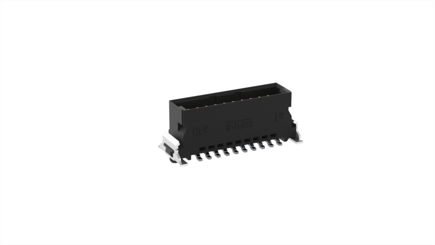 ERNI SMC Series Surface Mount PCB Header, 20 Contact(s), 1.27mm Pitch, 2 Row(s)