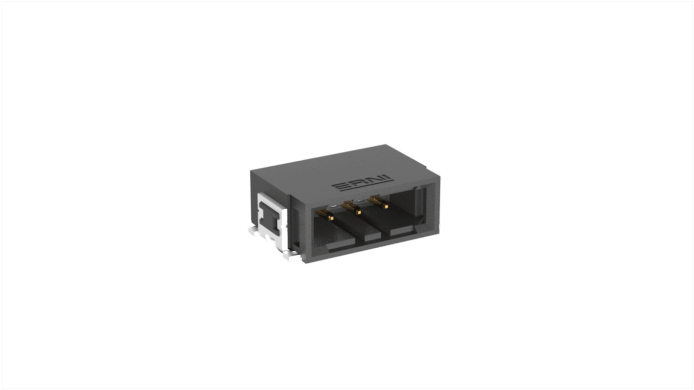 Conector macho para PCB Ángulo de 90° ERNI serie MaxiBridge de 3 vías, 1 fila, paso 2.54mm, Montaje Superficial