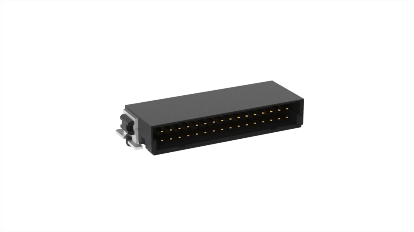 Konektor PCB, řada: SMC, počet kontaktů: 32, počet řad: 2, rozteč: 1.27mm, orientace těla: Pravý úhel, Povrchová montáž