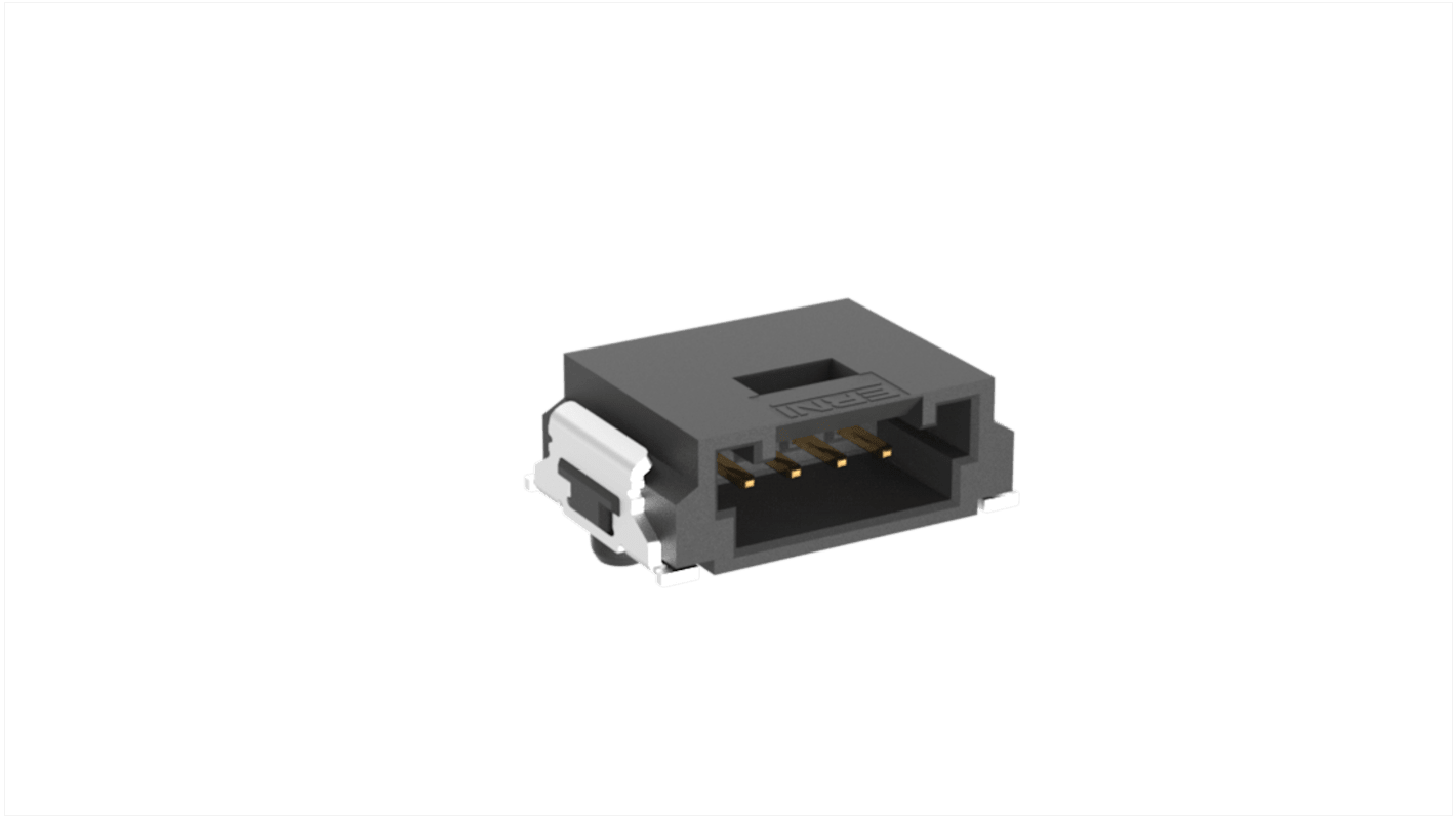 Konektor PCB, řada: MiniBridge, počet kontaktů: 4, počet řad: 1, rozteč: 1.27mm, orientace těla: Pravý úhel, Povrchová