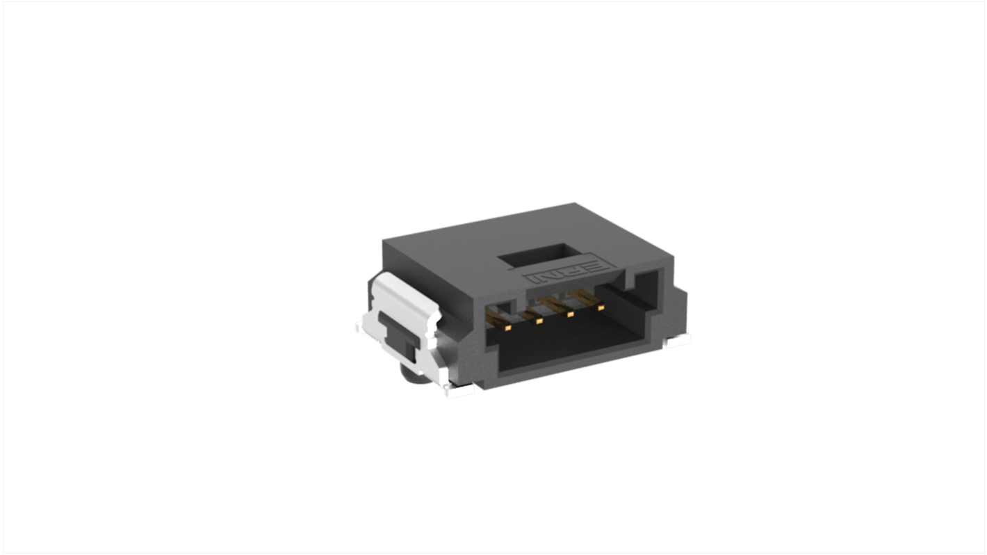 ERNI MiniBridge Series Right Angle Surface Mount PCB Header, 4 Contact(s), 1.27mm Pitch, 1 Row(s)