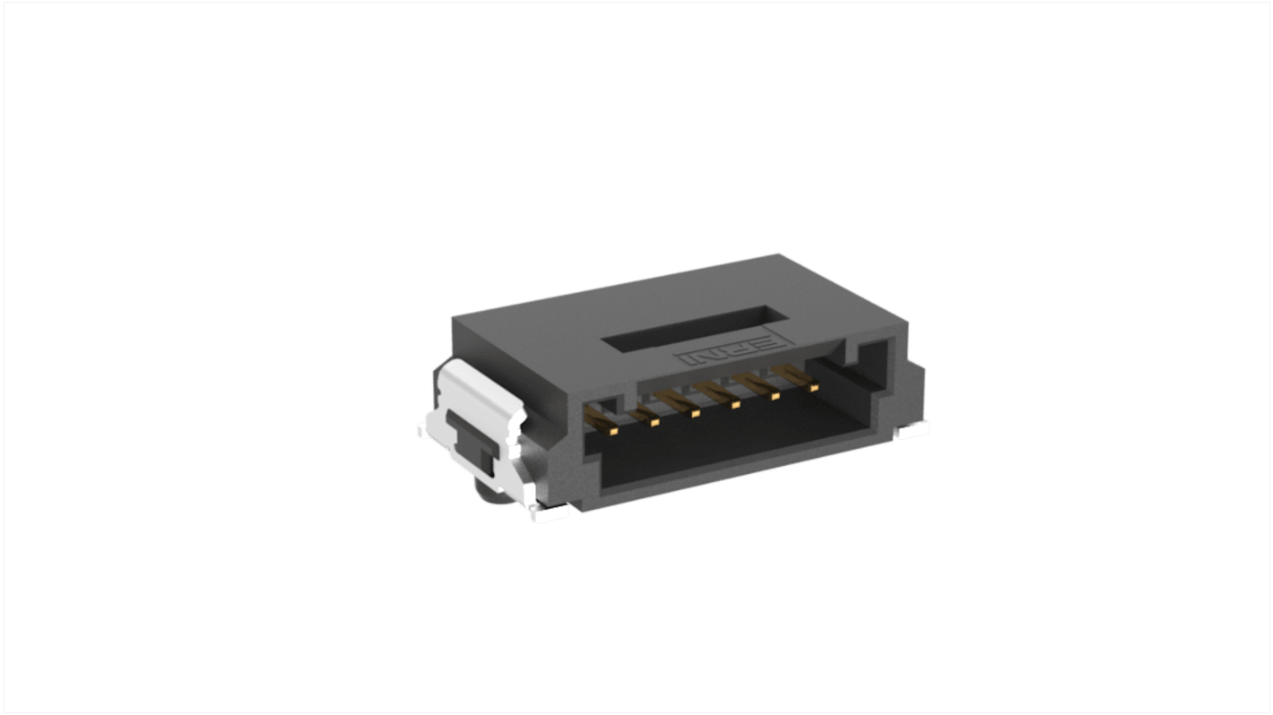 ERNI MiniBridge Series Right Angle Surface Mount PCB Header, 6 Contact(s), 1.27mm Pitch, 1 Row(s)