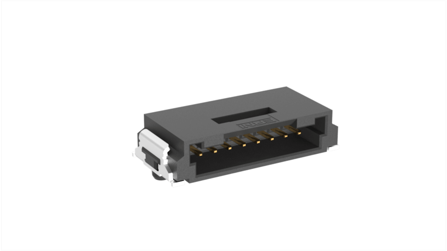 ERNI MiniBridge Series Right Angle Surface Mount PCB Header, 8 Contact(s), 1.27mm Pitch, 1 Row(s)