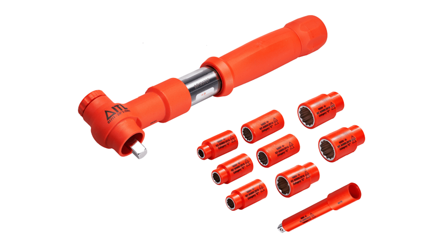 Set di bussole ITL Insulated Tools Ltd da 9 pezzi, guida quadrata da 3/8 poll.