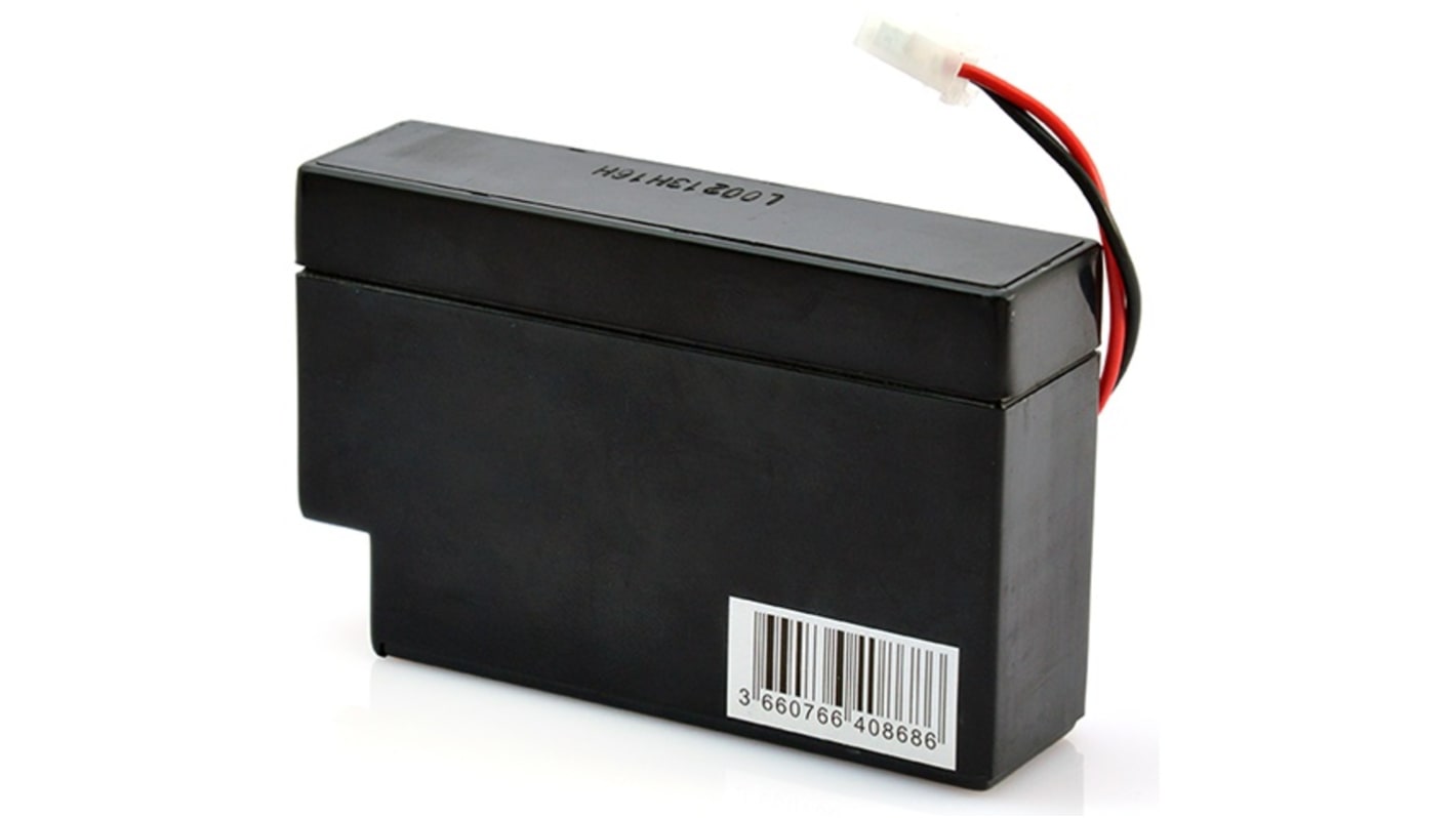 Pila recargable 12V0.8AH NiCd, 12V, 800mAh, RS PRO, terminal Conexión