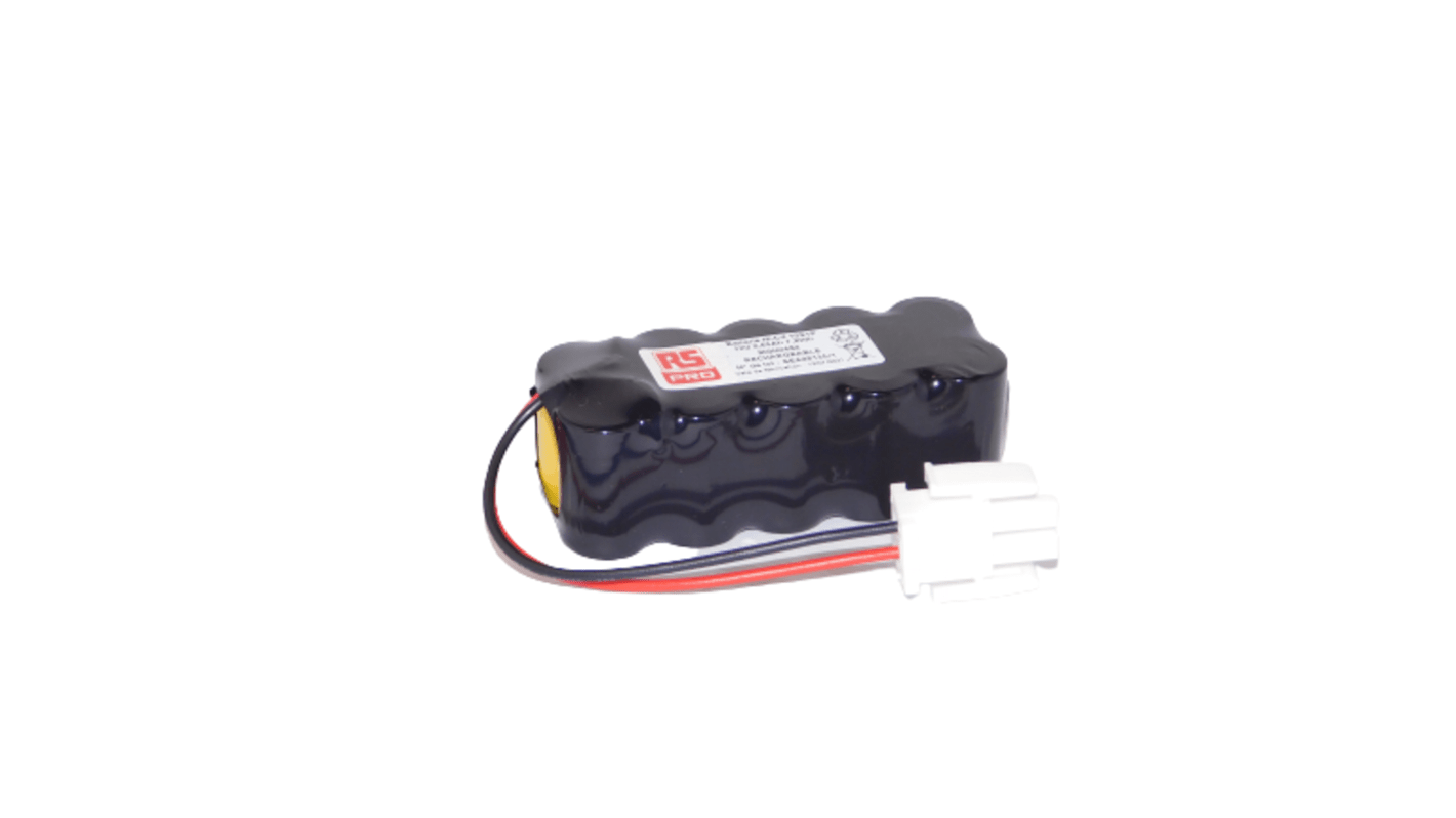 Pila recargable 2/3 A NiCd, 12V, 650mAh, RS PRO, terminal Conexión