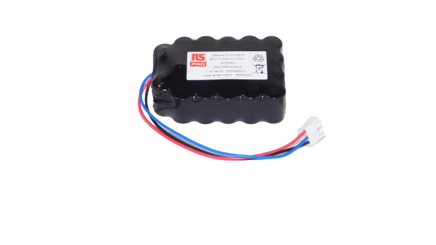 Pila recargable AA NiCd, 26.4V, 270mAh, RS PRO, terminal Conexión