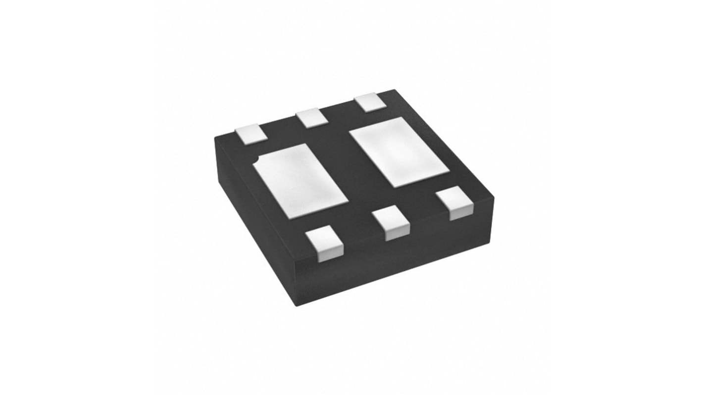 Dual N/P-Channel-Channel MOSFET, 3.1 A, 4.6 A, 20 V, 6-Pin U-DFN2020 Diodes Inc DMC2053UFDB-7