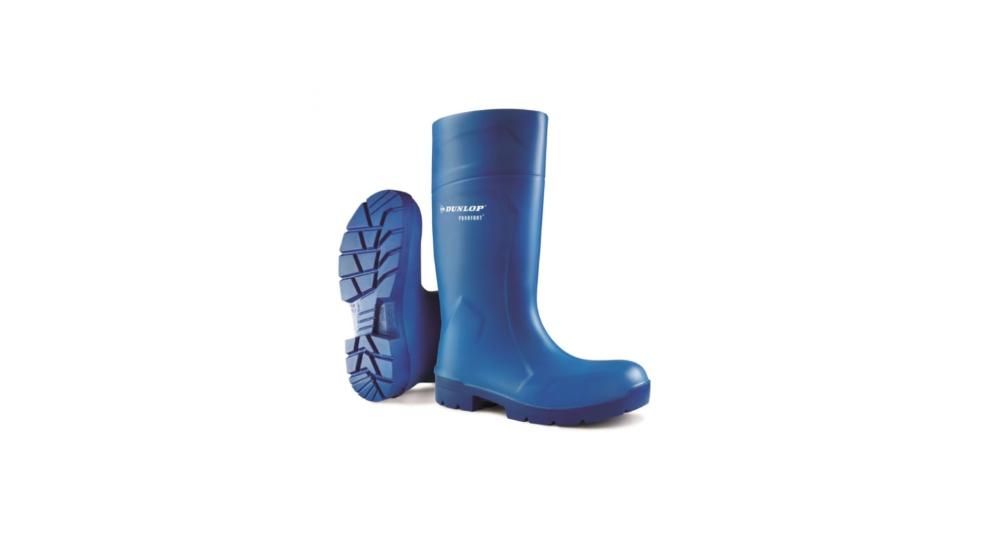 Stivali antinfortunistici tipo Wellington S4 Dunlop da  Unisex tg. 42, col. Blu , resistenti all'acqua, con puntale di
