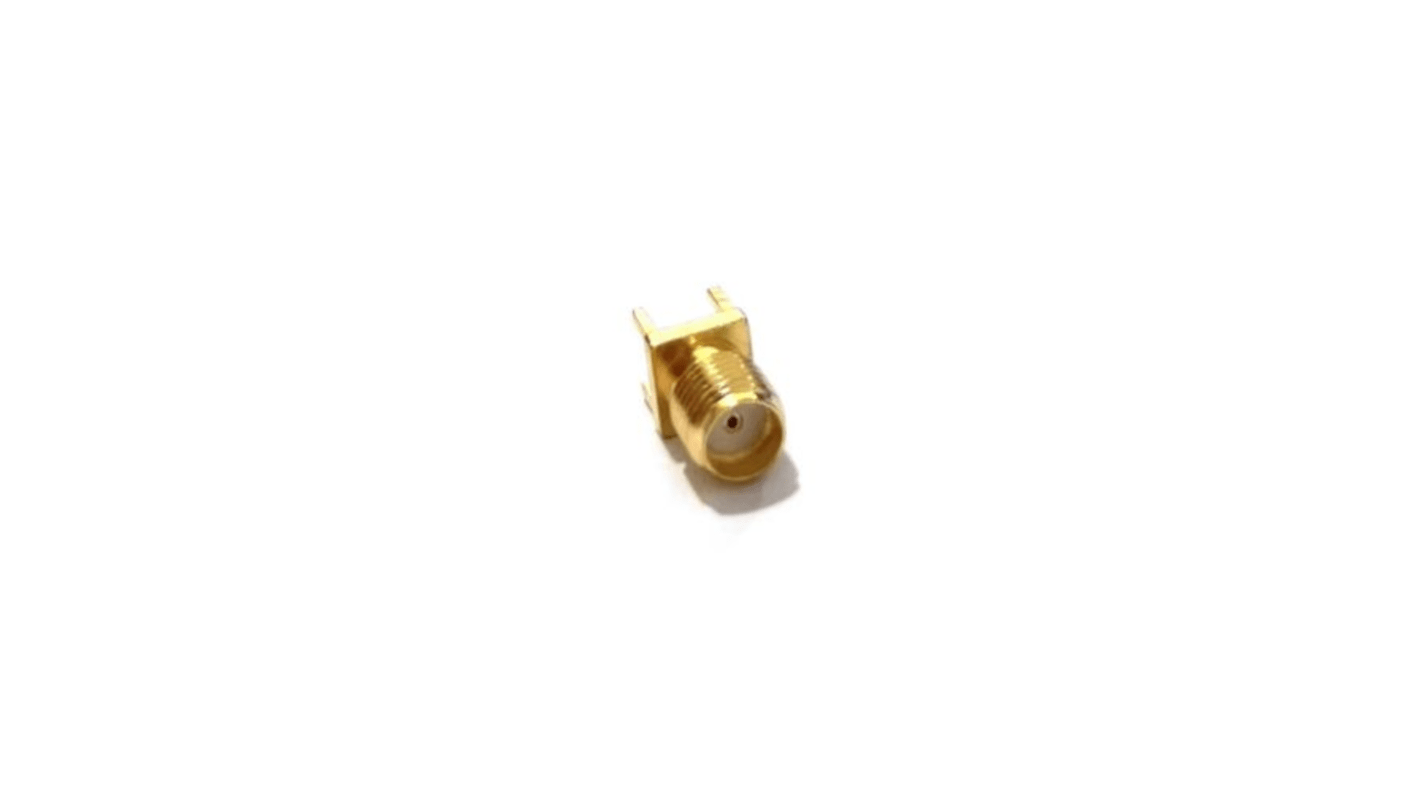 Conector coaxial RS PRO, Hembra, Recto, Impedancia 50Ω, Montaje en Panel, Terminación de Soldador, 6GHz +125°C -45°C,