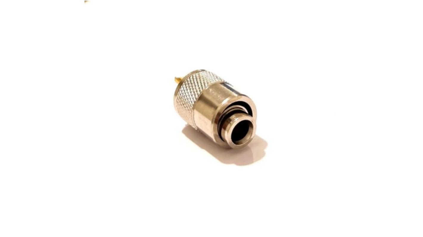 Conector coaxial RS PRO, Hembra, Recto, Impedancia 50Ω, Montaje de Cable, Terminación de Soldador, 300MHZ +85°C -45°C,