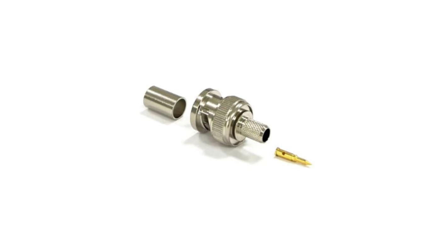 RS PRO Stecker Koaxialsteckverbinder BNC-Steckverbinder, Kabelmontage, Crimp-Anschluss, für Koaxial-Kabel, 75Ω, Gerade