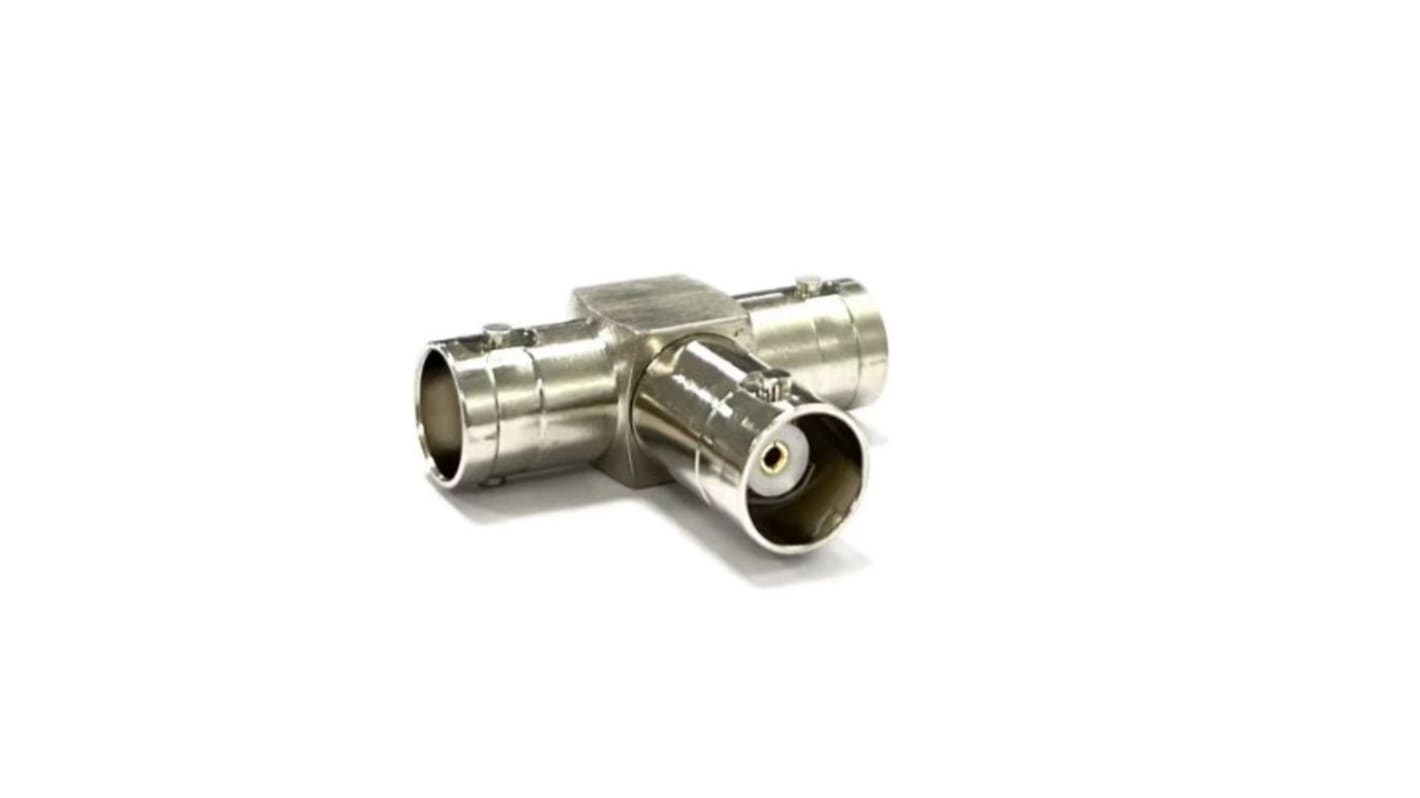 RS PRO Tee 50Ω Coaxial Adapter BNC Socket to BNC Socket 250MHz