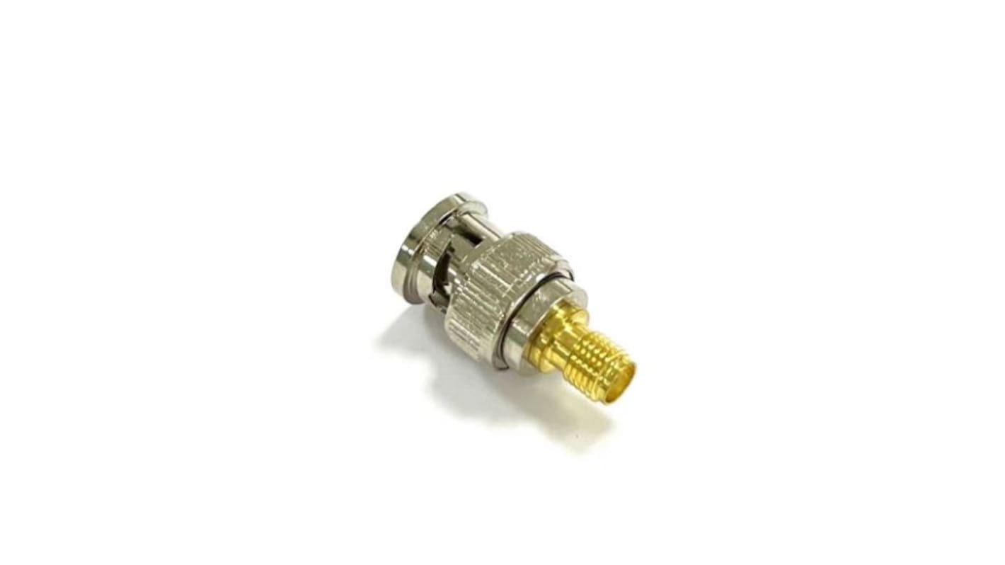 Adaptador coaxial RS PRO 50Ω, Conector Macho Recto SMA a Conector Hembra BNC, 4GHz Coaxial Níquel