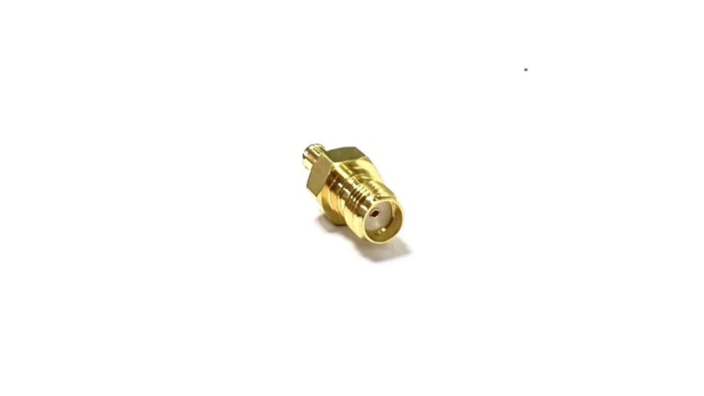 Adaptador coaxial RS PRO 50Ω, Hembra Recto SMA a Macho MCX, 6GHz Coaxial Oro