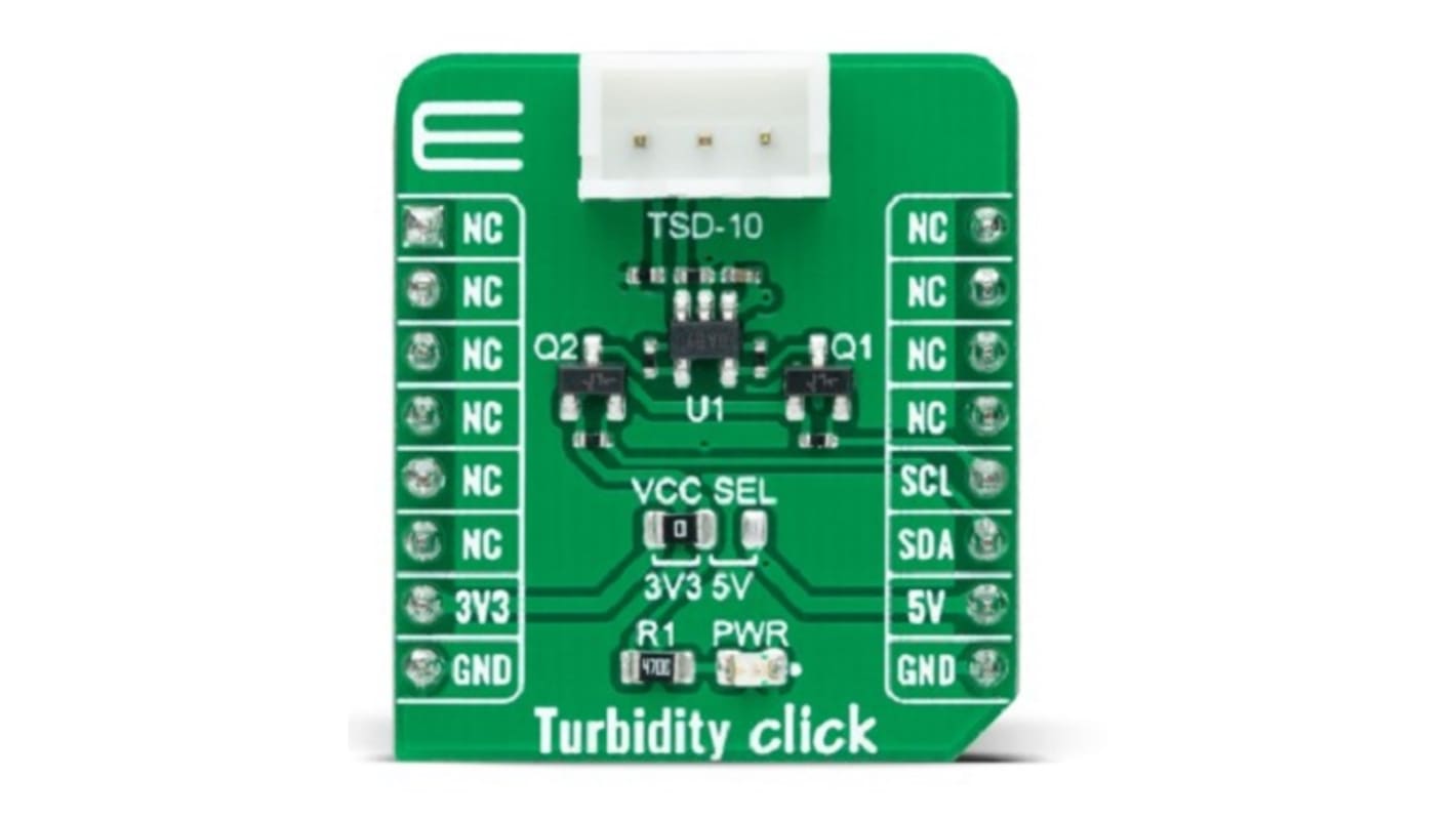 Placa complementaria MikroElektronika Turbidity Click - MIKROE-4276, para usar con MikroBUS