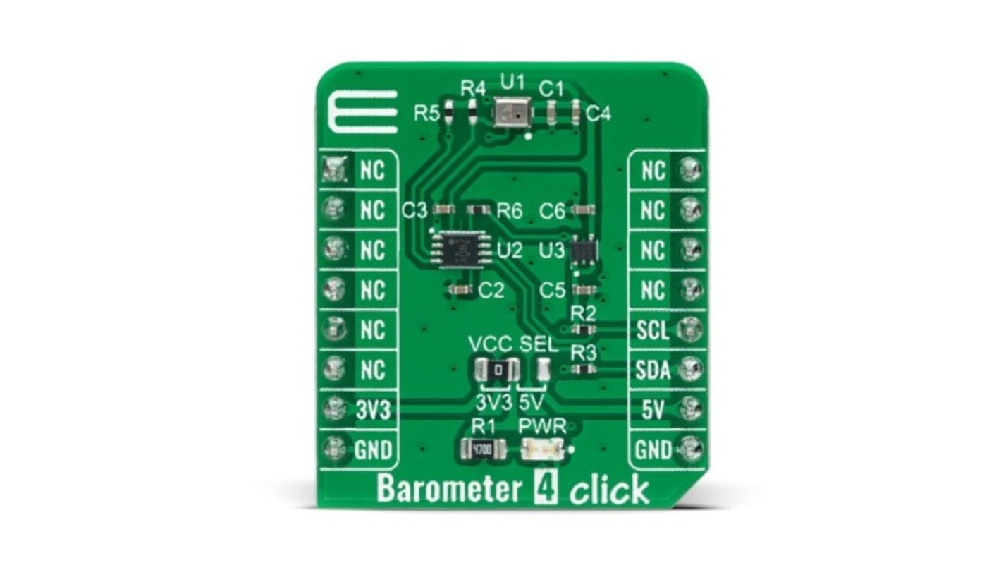 Scheda aggiuntiva Barometer 4 Click MikroElektronika, con Sensore di pressione barometrica, Sensore di temperatura