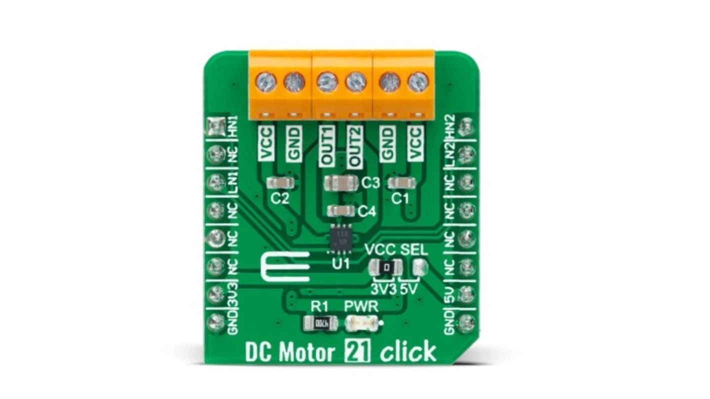 Placa complementaria Controlador de motor dc MikroElektronika DC Motor 21 Click - MIKROE-4877