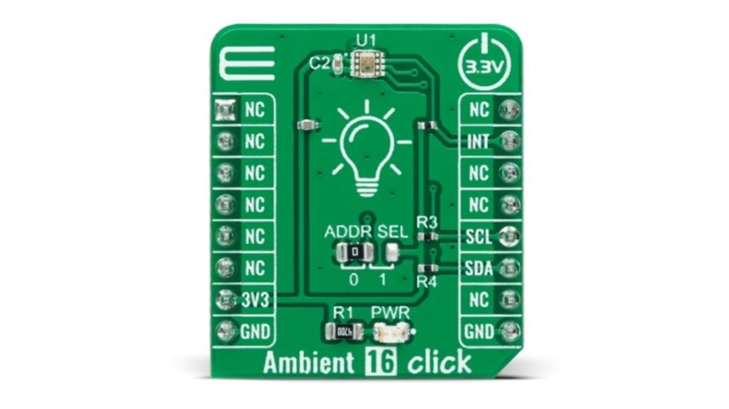 MikroElektronika Ambient 16 Click Ambient Light Sensor Add On Board for BH1726NUC MikroBUS