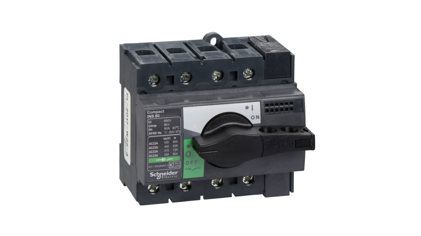 Interrupteur-sectionneur Schneider Electric Compact, 4, 80A