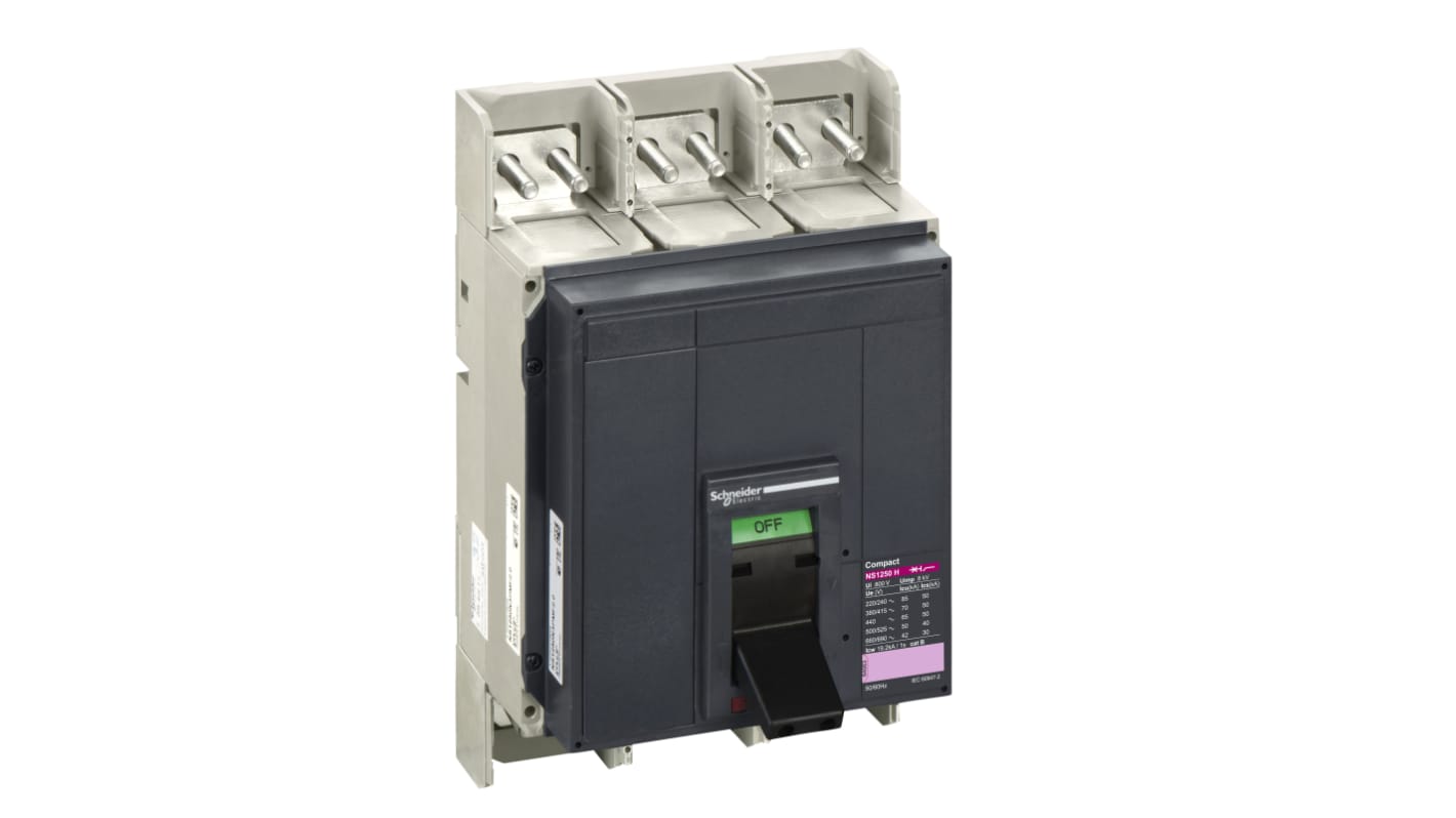 MCCB Schneider Electric, 3 Polos, 1.25kA, Montaje fijo, Compacto