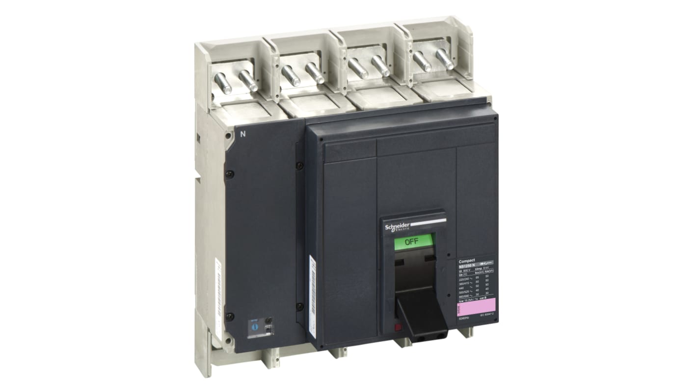 Schneider Electric, Compact MCCB 4P 1.25kA, Fixed Mount