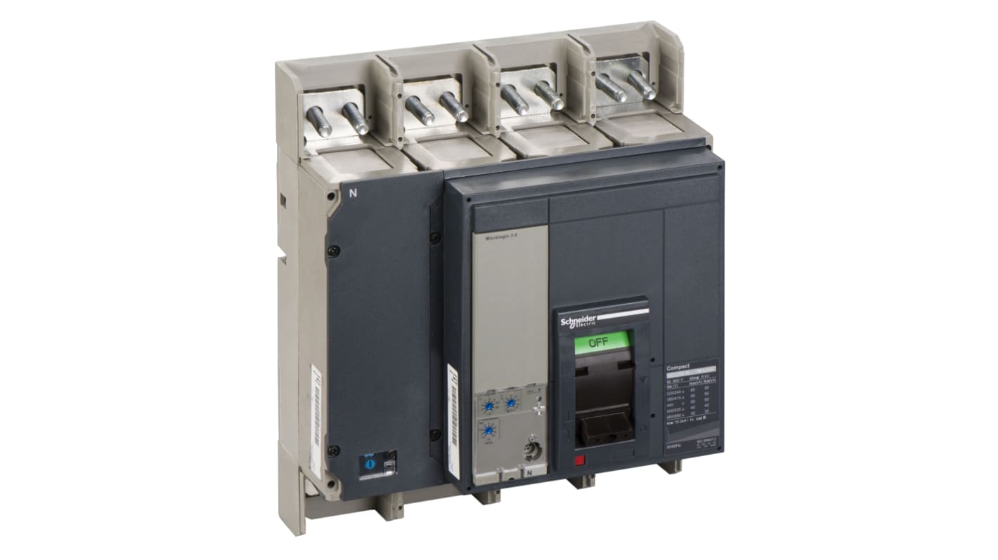 Schneider Electric, Compact MCCB 4P 1.25kA, Fixed Mount