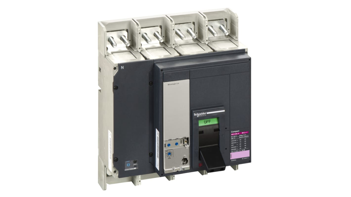 Schneider Electric Kompakt, Leistungsschalter MCCB 4-polig, 1.25kA, Fest