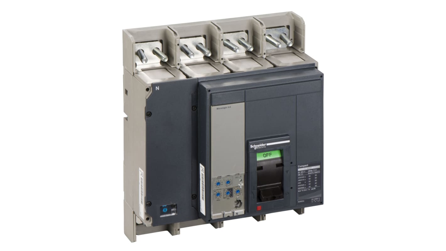 Schneider Electric Kompakt, Leistungsschalter MCCB 4-polig, 800A, Fest