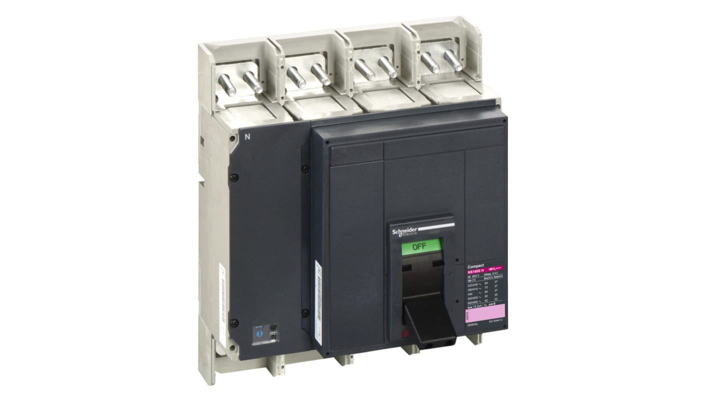 Schneider Electric, Compact MCCB 4P 2.5kA, Fixed Mount