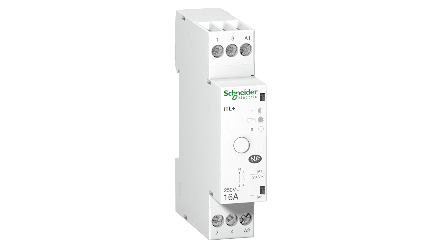 Relé de potencia con enclavamiento Schneider Electric, SPST, bobina 230V ac, 2900A, Carril DIN