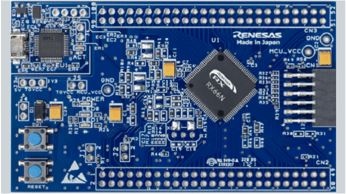 Placa de desarrollo RX660 Target Board de Renesas Electronics