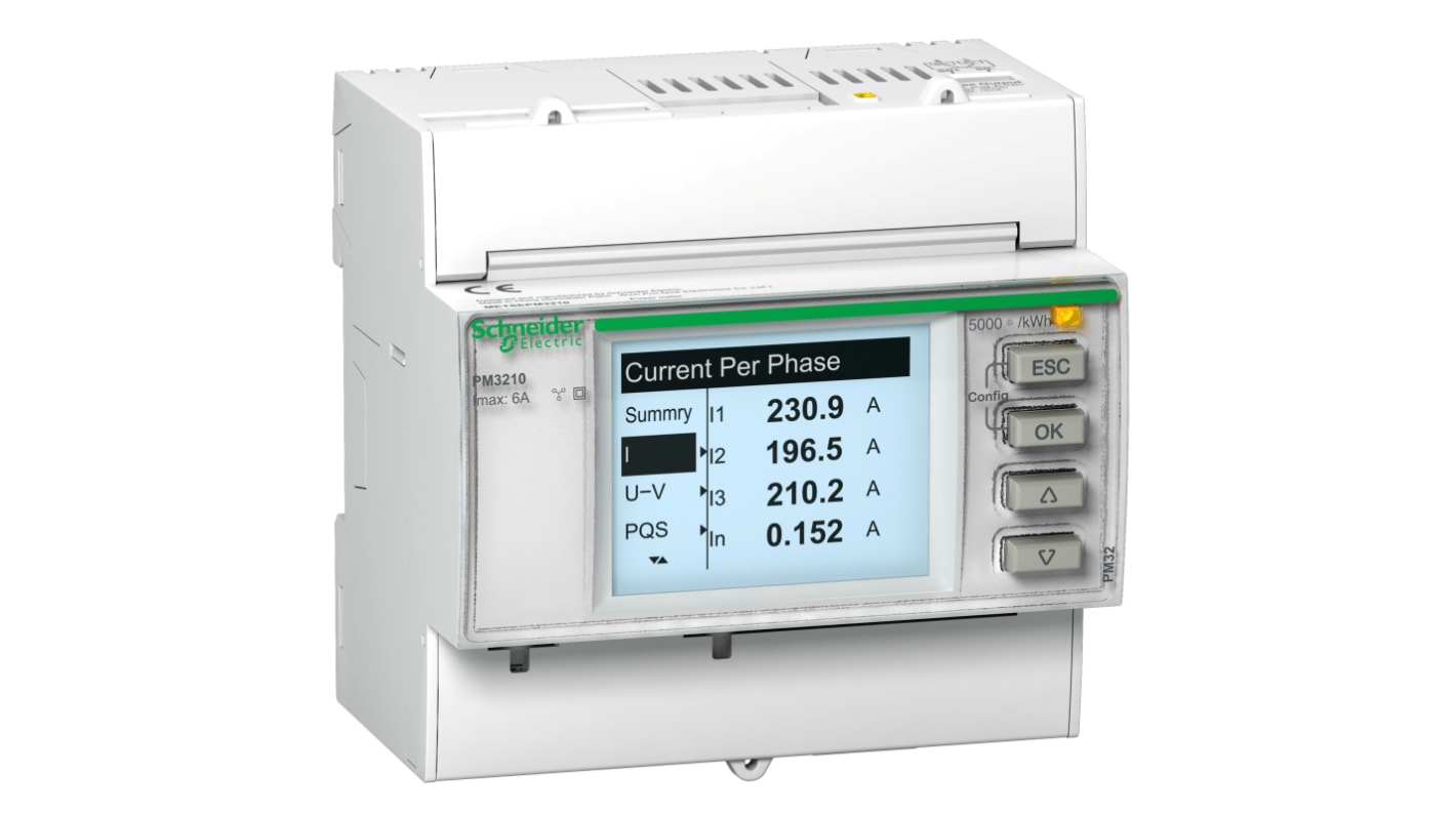 Contatore di energia Schneider Electric, PM3210, 1-3 fasi, display &#149; Display LCD retroilluminato