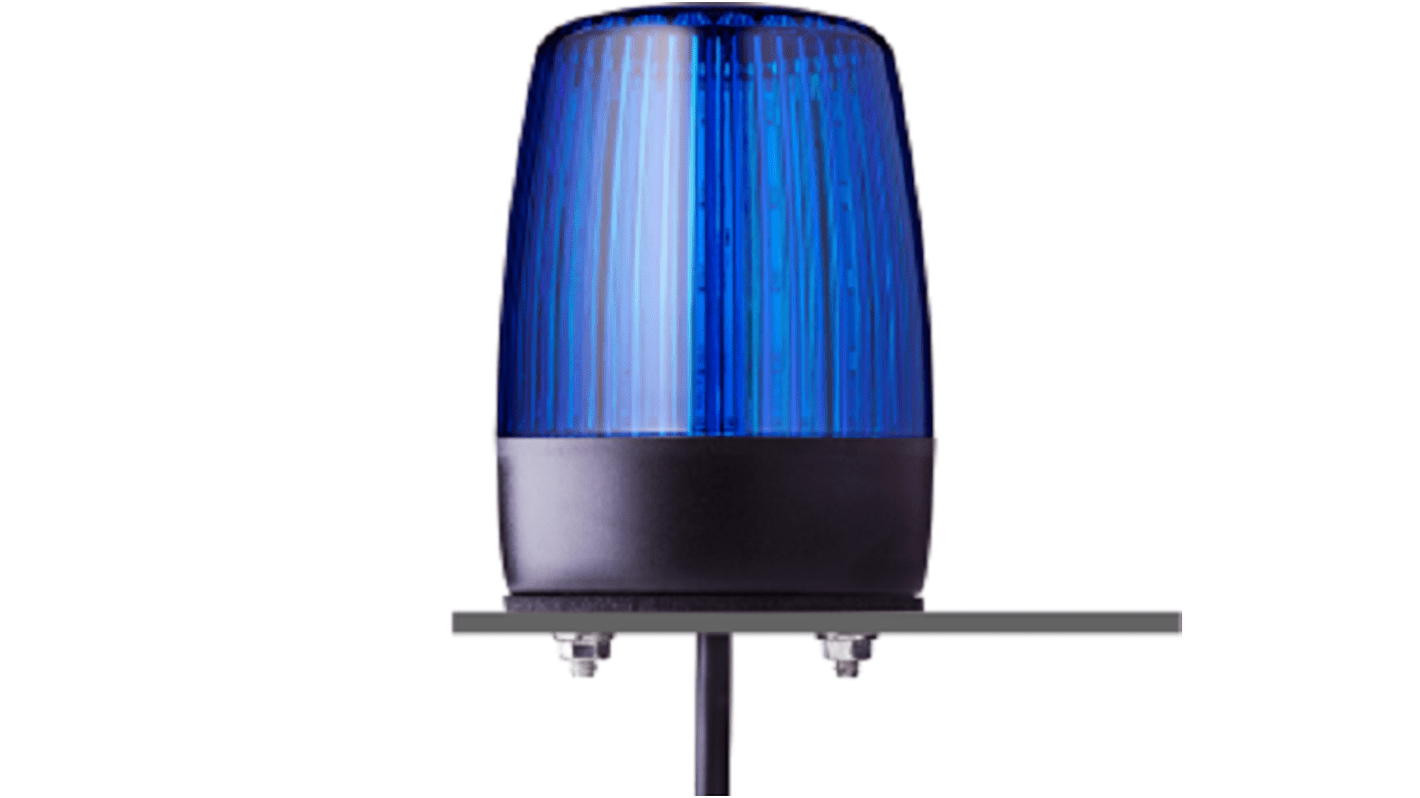 Lampa sygnalizacyjna LED 24 V AC/DC Migające, stałe Niebieski Montaż na podstawie LED