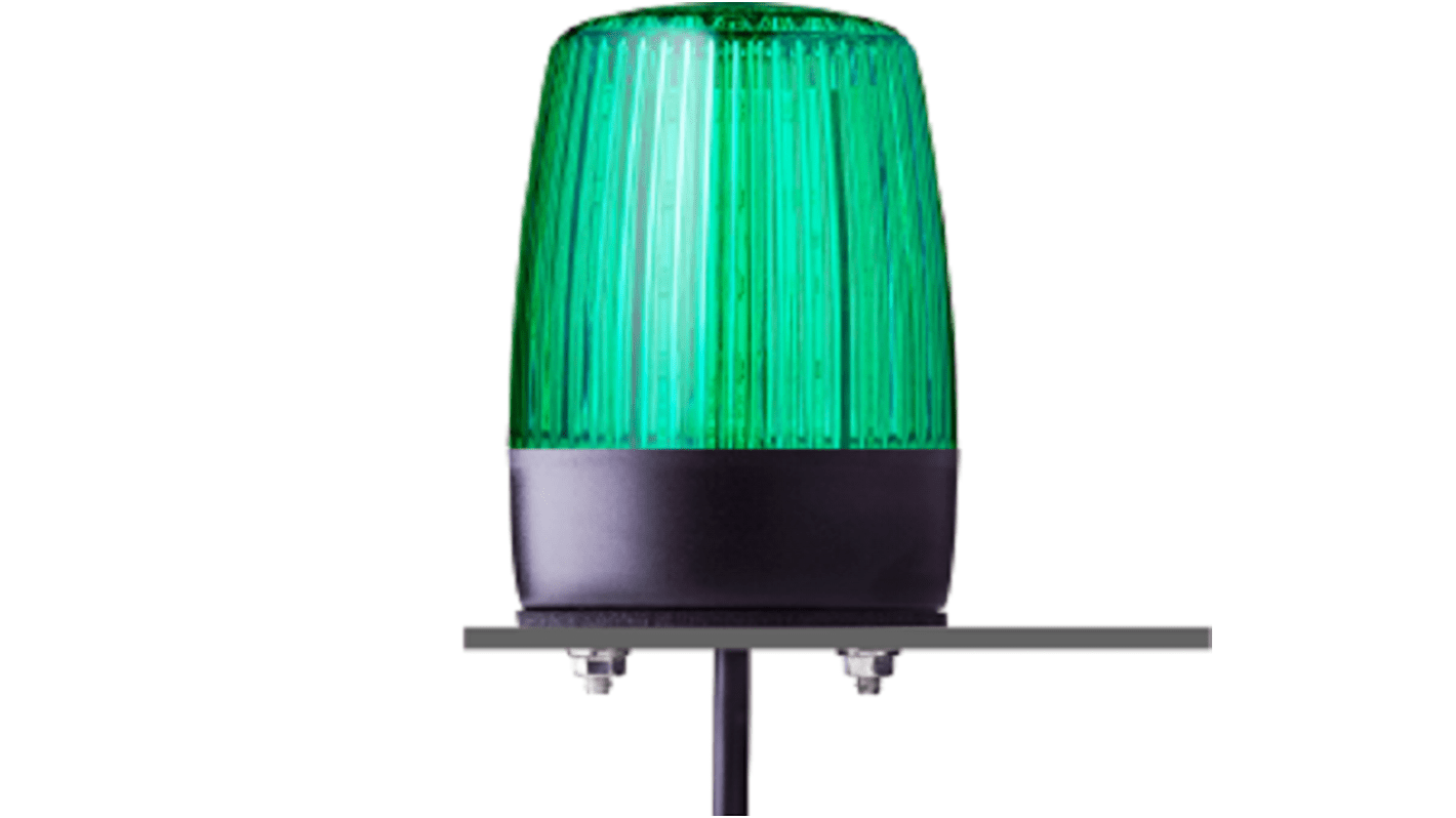 Lampa sygnalizacyjna LED 24 V AC/DC Migające, stałe Zielony Montaż na podstawie LED