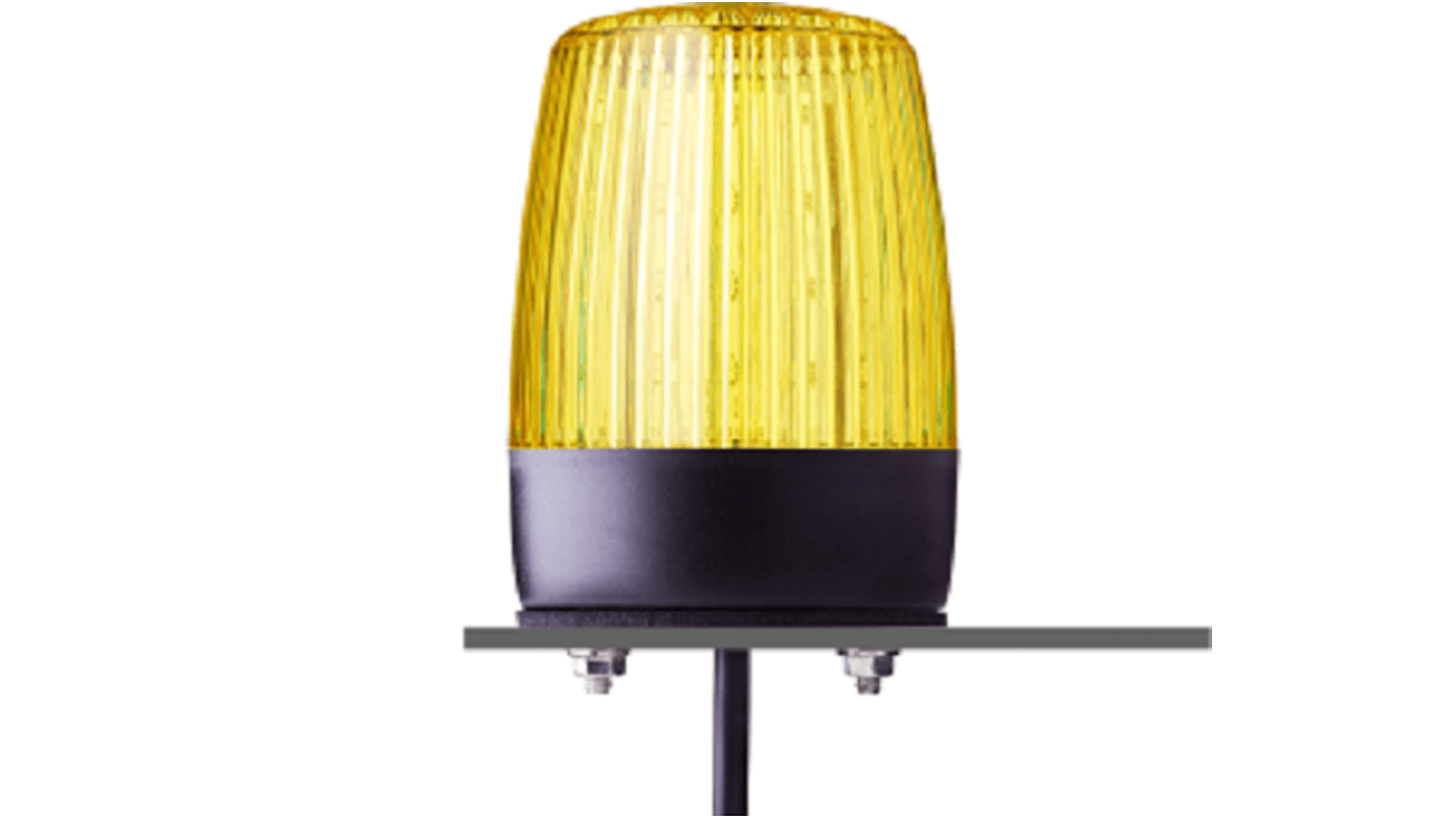 Lampa sygnalizacyjna LED 24 V AC/DC Migające, stałe Żółty Montaż na podstawie LED