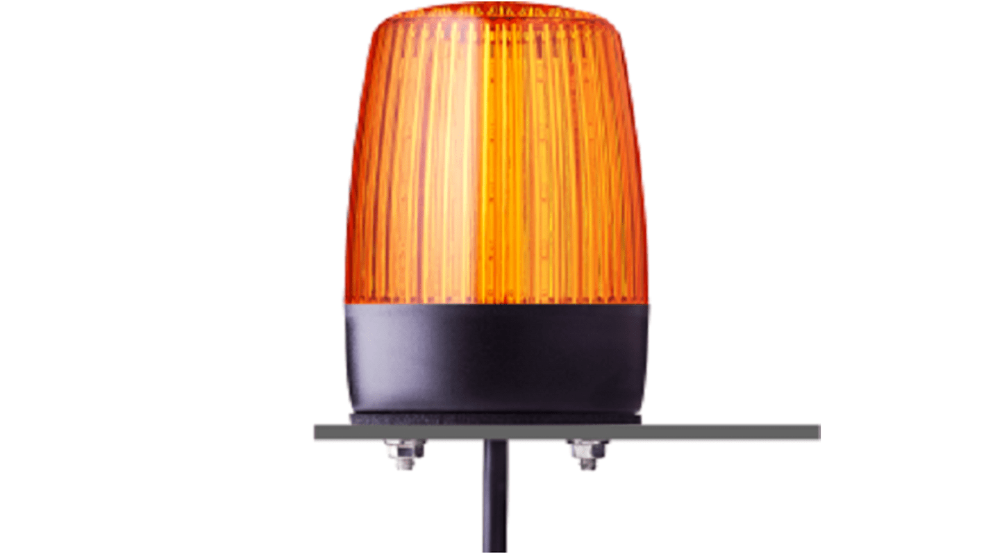 Lampa sygnalizacyjna LED 24 V AC/DC Multi stroboskopowy Pomarańczowy Montaż na podstawie LED