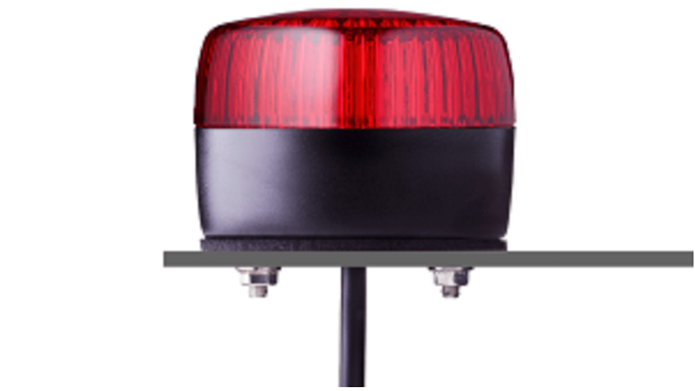 AUER Signal PFL Series Red Multi Strobe Beacon, 24 V ac/dc, Base Mount, LED Bulb, IP67, IP69