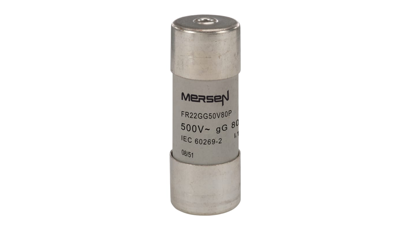 Mersen Üvegbiztosíték 80A 22.2 x 58mm 500V ac