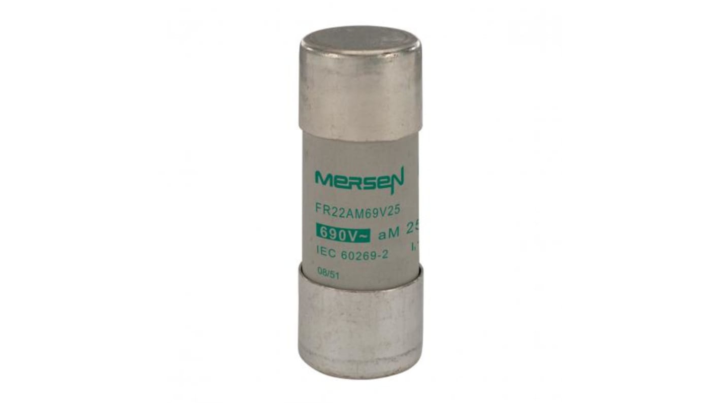 Mersen Üvegbiztosíték 25A 22.2 x 58mm 690V ac