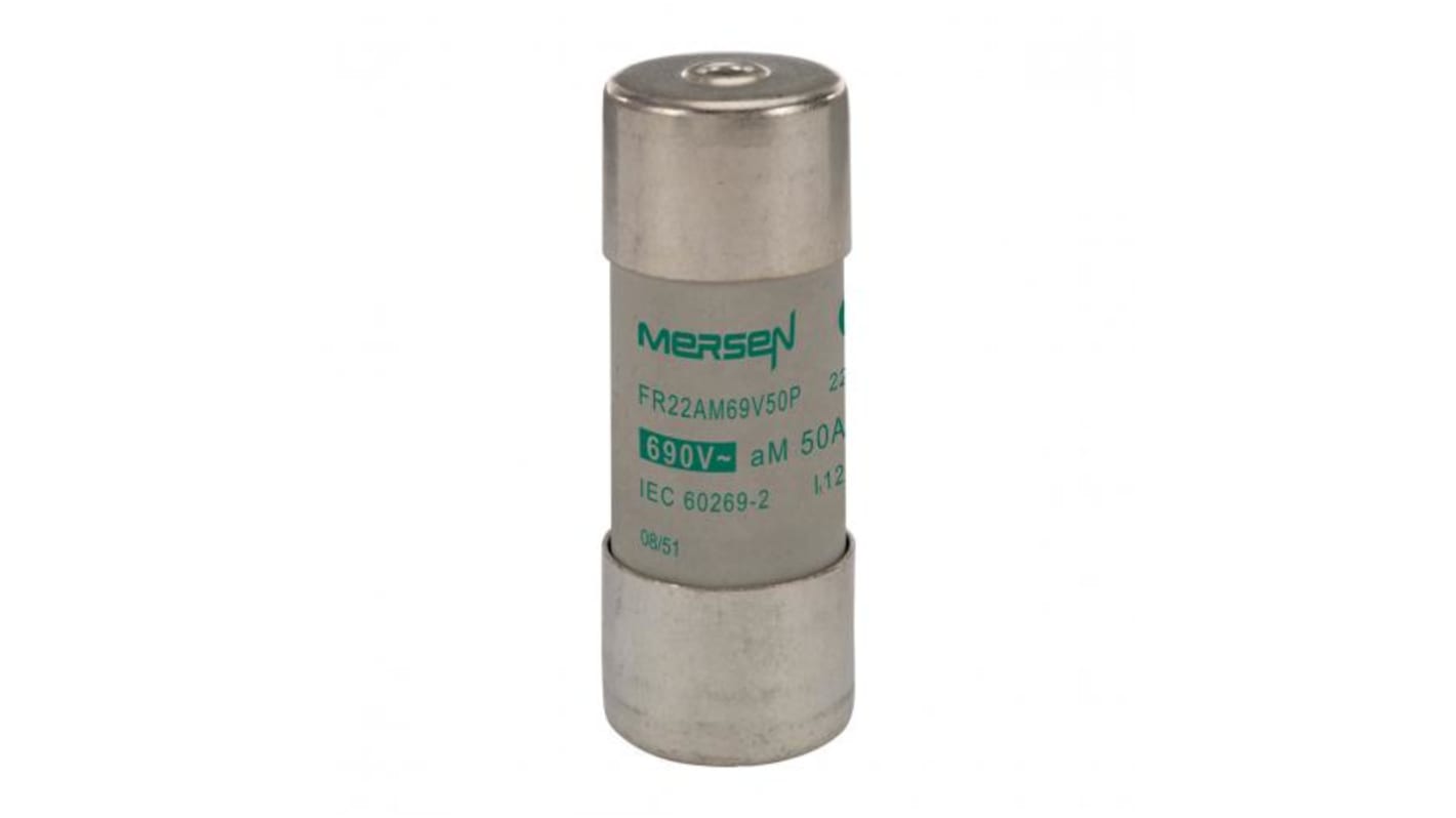 Mersen Üvegbiztosíték 50A 22.2 x 58mm 690V ac