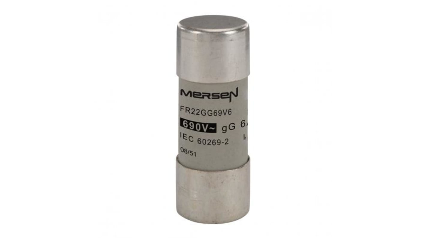 Mersen Üvegbiztosíték 6A 22.2 x 58mm 690V ac