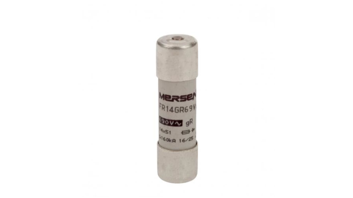 Fusible de cartucho cerámico Mersen, 690V ac, 50A, 14 x 51mm, acción gR